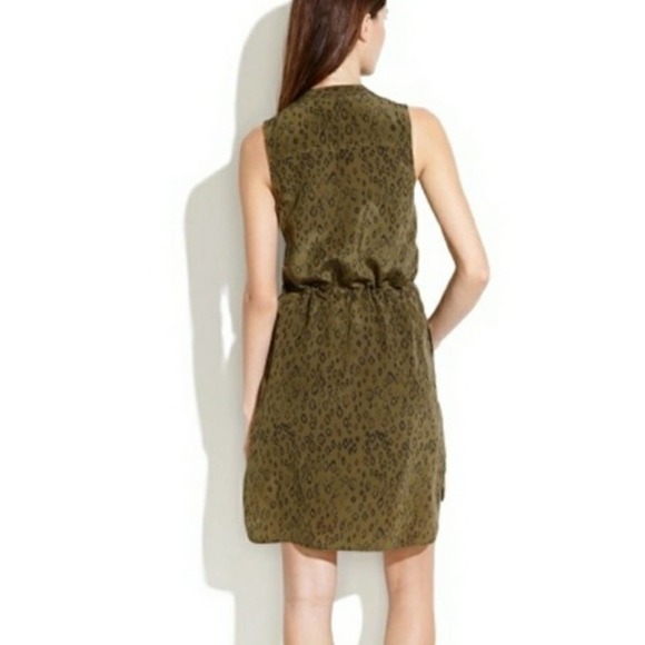 19) MADEWELL silk playa dress in leopard fade without waist tie sz S - Picture 7 of 8